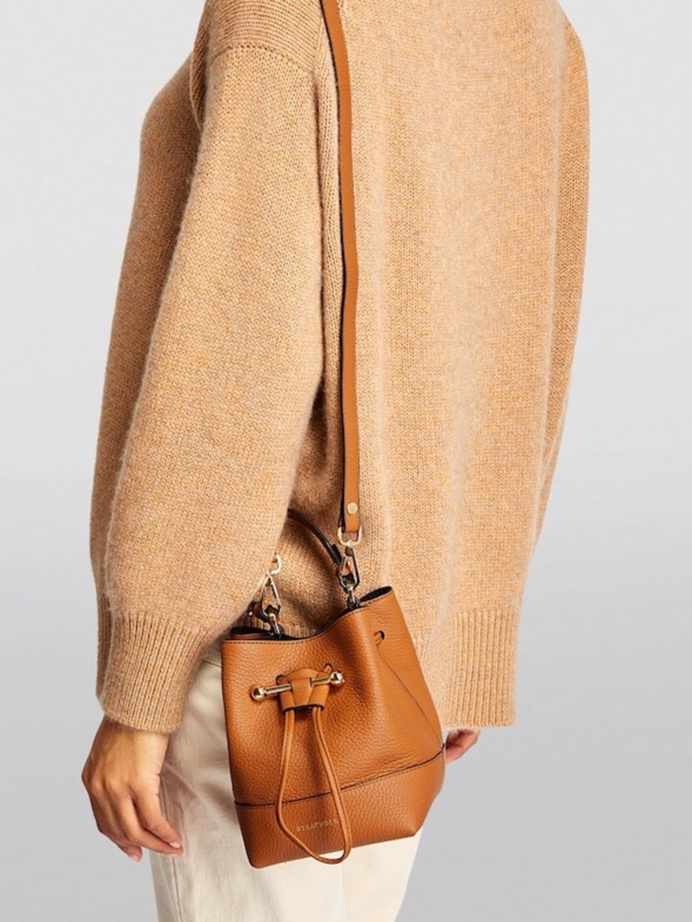 Strathberry Lana Osette Tan Leather Crossbody NWT - Picture 6 of 16
